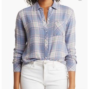 Rails Brady Shirt in Blue Mint Rose